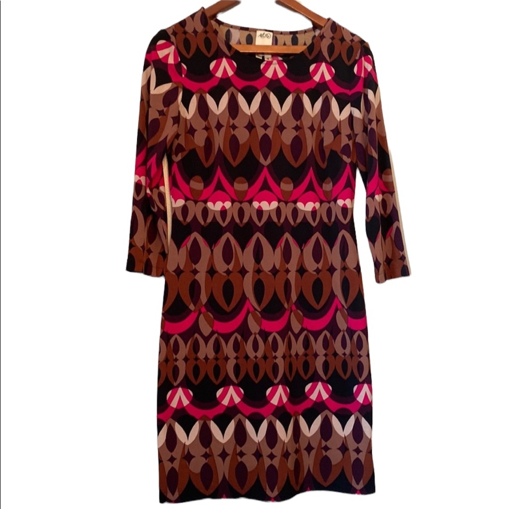 Ali Ra Geometric Designed 3/4 Length Sleeved Dress
